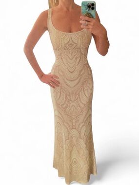 Jump Cream and Gold Patterned Gown - New with Tags - Size 1/2